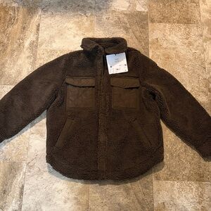 NWT ALO Yoga Dark Brown Sherpa Edge Shacket | Sz XS